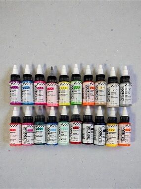 20 Golden High Flow Acrylic Paint Set Lot With Fluorescent Paint NEW